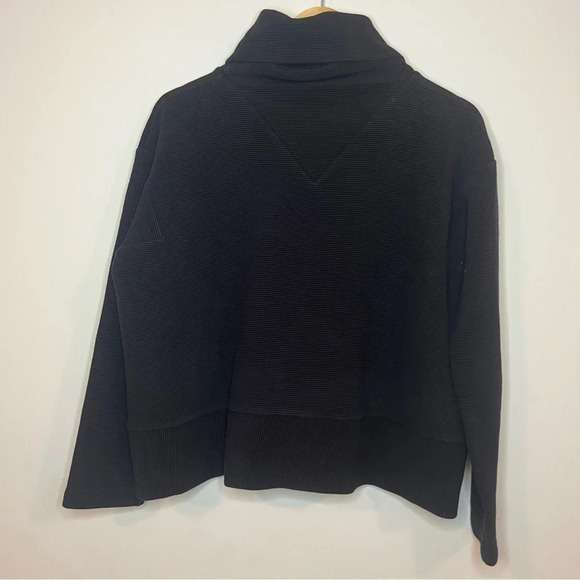 VARLEY Colina Black Ribbed Oversized Turtleneck Sweater - Picture 9 of 13